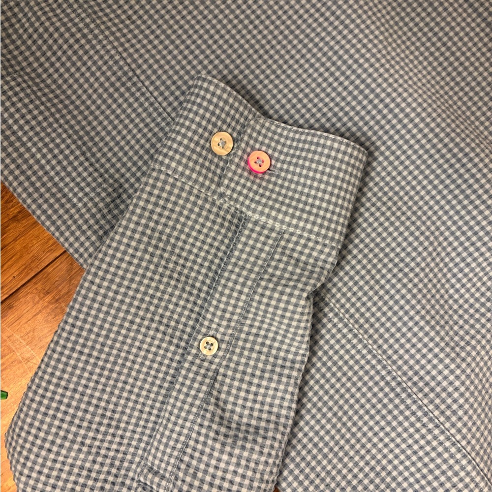 Rapha blue Gray Checkered performance Button Down… - image 2